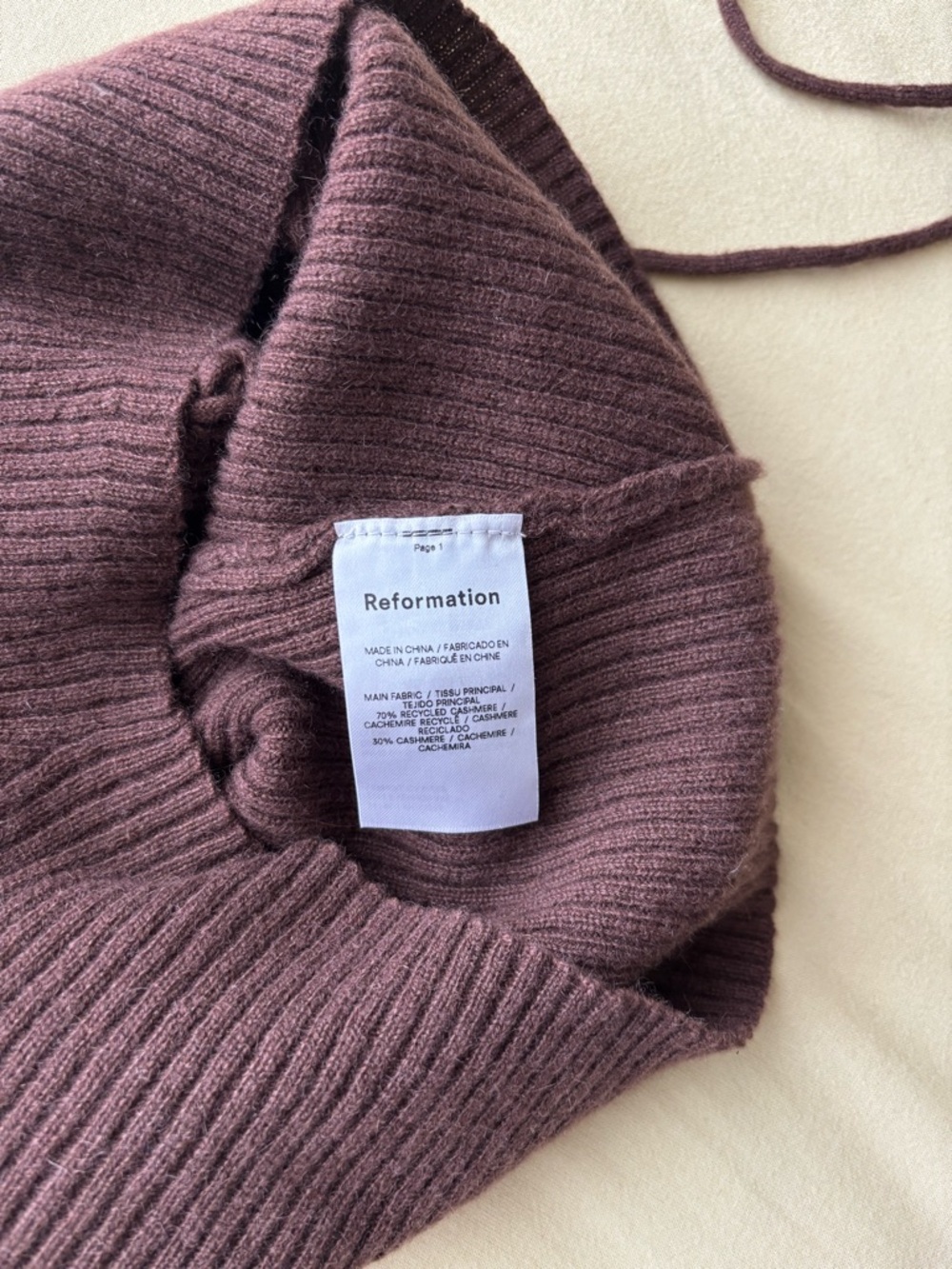 Reformation Ribbed Brown Halter Crop Top - Picture 4 of 4